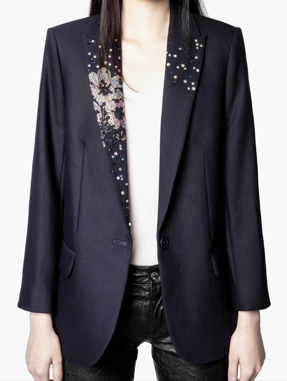 Zadig & Voltaire Viva Strass Flower Blazer Jacket